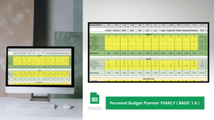 Yearly Personal Budget Planner BASIC 1.0 - Comprehensive budgeting spreadsheet for tracking income, managing expenses, setting savings goals, and improving personal finance with real-time insights and customizable budget categories.